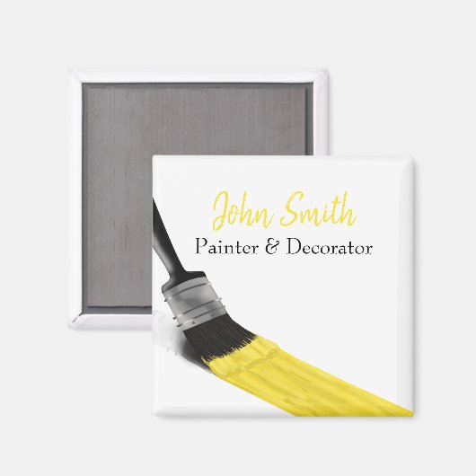 Penseel Geel penseel van het bedrijf van de schild Magneet (Voorkant / Achterkant)