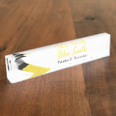 Penseel Geel penseel van het bedrijf van de schild Naambordje (Zijkant)