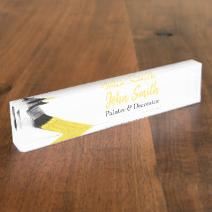 Penseel Geel penseel van het bedrijf van de schild Naambordje