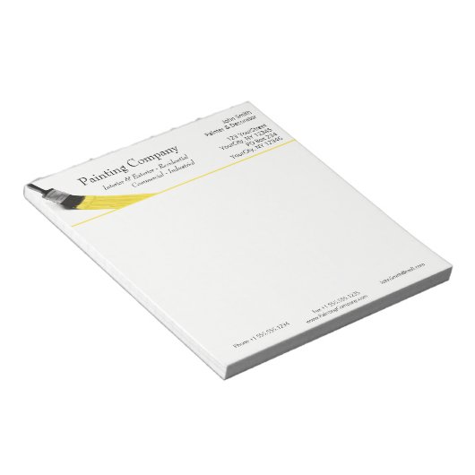 Penseel Geel penseel van het bedrijf van de schild Notitieblok (Schuin)