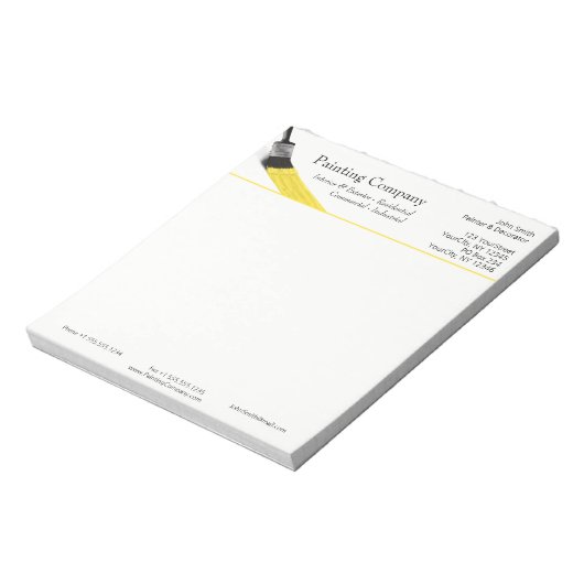 Penseel Geel penseel van het bedrijf van de schild Notitieblok (Linkerzijde)