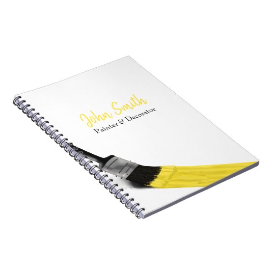 Penseel Geel penseel van het bedrijf van de schild Notitieboek (Rechterzijde)