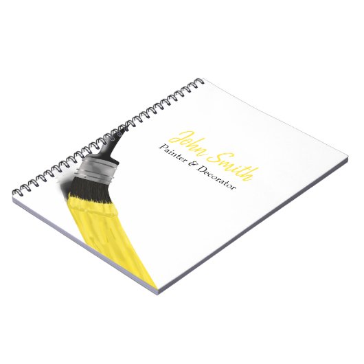 Penseel Geel penseel van het bedrijf van de schild Notitieboek (Linkerzijde)