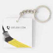 Penseel Geel penseel van het bedrijf van de schild Sleutelhanger (Achterkant)