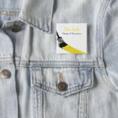 Penseel Geel penseel van het bedrijf van de schild Vierkante Button 5,1 Cm (In situ)