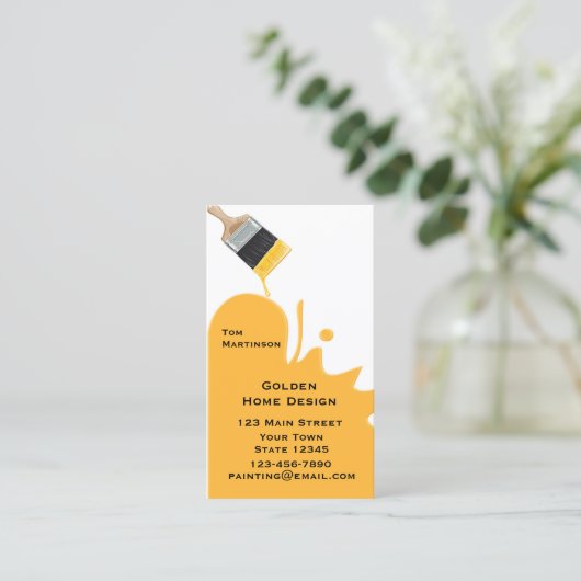 Penseel, geel, Visitekaartje (Staand voorkant)