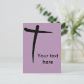 Penseel gekleurd kruisje briefkaart (Staand voorkant)