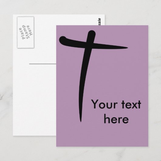 Penseel gekleurd kruisje briefkaart (Voorkant / Achterkant)