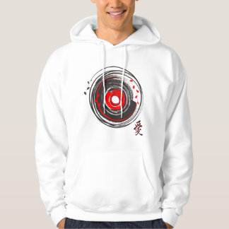 penseel gekleurd vinylrecord met de Word Love Hoodie