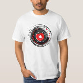 Penseel gekleurde vinylrecord retrunge t-shirt (Voorkant)