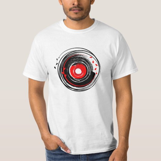 Penseel gekleurde vinylrecord retrunge t-shirt (Voorkant)