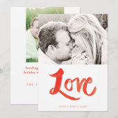 Penseel-geschilde Valentijnsdag-fotokaart Feestdagenkaart (Voorkant / Achterkant)