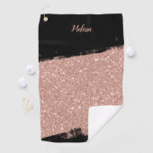 Penseel Glitter Roos Gold Black - Aangepast Golfhanddoek (Insitu)