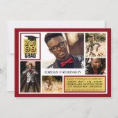 Penseel Gold-AFSTUDEERDER | bewerkbaar rood | 5 Fo Kaart (Voorkant)