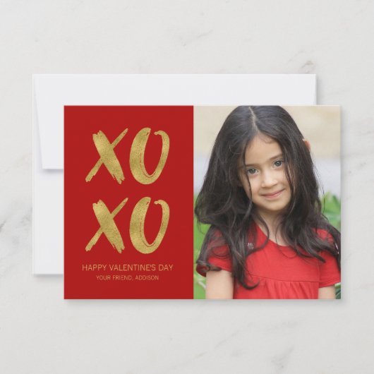 Penseel Gold Foil XOXO Classroom Valentijn Card Kaart (Voorkant)