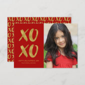 Penseel Gold Foil XOXO Classroom Valentijn Card Kaart (Voorkant / Achterkant)