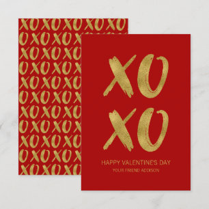 Penseel Gold Foil XOXO Classroom Valentijn Card Kaart