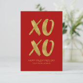Penseel Gold Foil XOXO Classroom Valentijn Card Kaart (Staand voorkant)