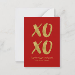 Penseel Gold Foil XOXO Classroom Valentijn Card Notitiekaartje