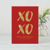Penseel Gold Foil XOXO-Valentijn Feestdagenkaart (Staand voorkant)