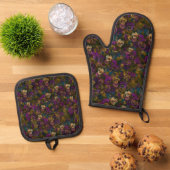 Penseel [goud] Ovenwant en Pothouders & Pannenlap Set (Top down)