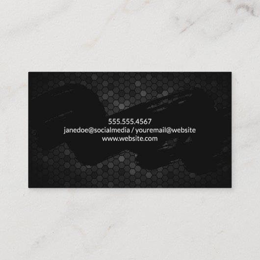 Penseel ingedrukt | Geometrisch metaal Visitekaartje (Achterkant)