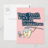 Penseel je tanden! briefkaart (Voorkant / Achterkant)