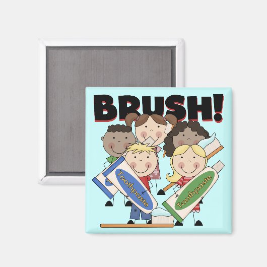 Penseel je twitje-shirts en cadeautjes magneet (Voorkant / Achterkant)