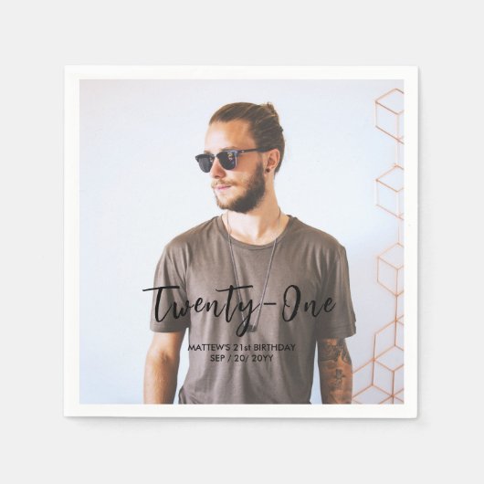 Penseel met aangepaste fotopapier op feestdag servet (Voorkant)