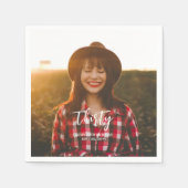 Penseel met aangepaste fotopapier op feestdag servet (Voorkant)