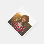 Penseel met aangepaste fotopapier op feestdag servet (Hoek)