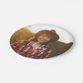 Penseel met aangepaste foto's op feestdag papieren bordje (Gekanteld)