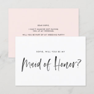 Penseel met blush word je mijn meisje van eer. kaart