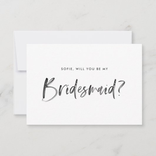 Penseel met blush word mijn Bridesmaid Kaart (Voorkant)