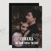 Penseel met briefjes Nieuw Jaar Gepersonaliseerde  Feestdagenkaart (Voorkant / Achterkant)