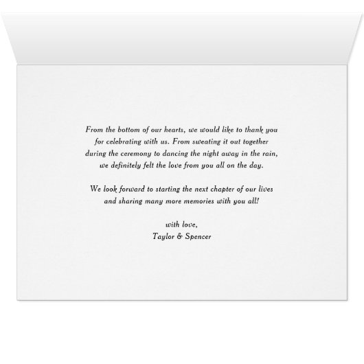 Penseel met briefterde foto Weddenschap met dank (Binenzijde Horizontaal (Onderkant))