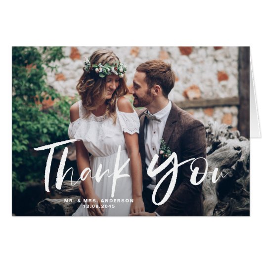 Penseel met briefterde foto Weddenschap met dank (Voorkant Horizontaal)