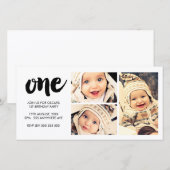 Penseel met de eerste verjaardag White 3 Lijst fot (Voorkant / Achterkant)