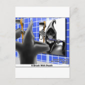 Penseel met dood Funny Halloween Cartoon Gifts Briefkaart (Voorkant)