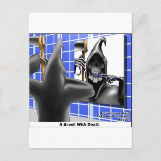 Penseel met dood Funny Halloween Cartoon Gifts Briefkaart (Voorkant)