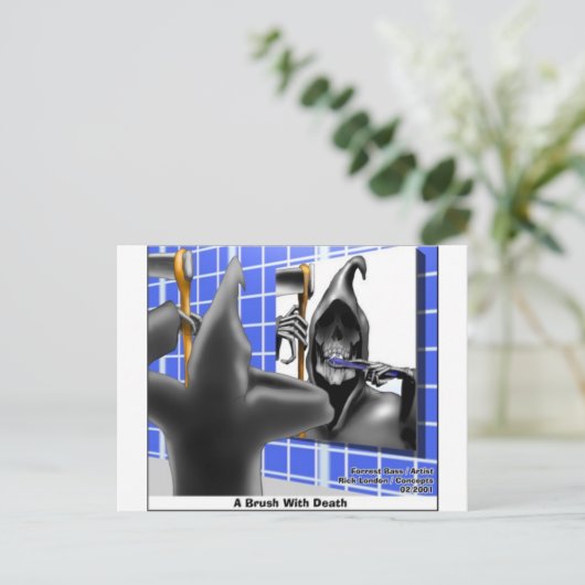 Penseel met dood Funny Halloween Cartoon Gifts Briefkaart (Staand voorkant)