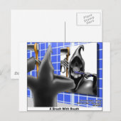 Penseel met dood Funny Halloween Cartoon Gifts Briefkaart (Voorkant / Achterkant)