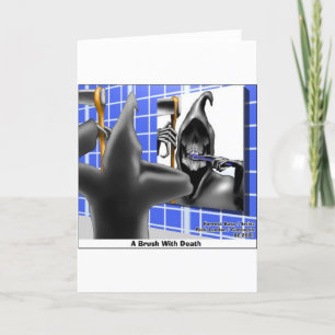 Penseel met dood Funny Halloween Cartoon Gifts Kaart