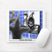 Penseel met dood Funny Halloween Cartoon Gifts Muismat (Met muis)