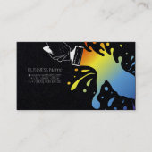 Penseel met handvlekken met gekleurde verf visitekaartje (Voorkant)