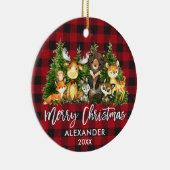 Penseel met Kerstmis Keramisch Ornament (Rechts)