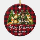 Penseel met Kerstmis Keramisch Ornament (Voorkant)