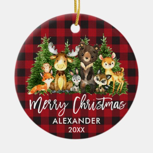 Penseel met Kerstmis Keramisch Ornament (Voorkant)