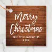 Penseel met kerstvierkant voor penseel Script Rust Bedankjes Labels (Voorkant)