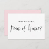 Penseel met roze laat je mijn Man van eer zijn Kaart (Voorkant / Achterkant)